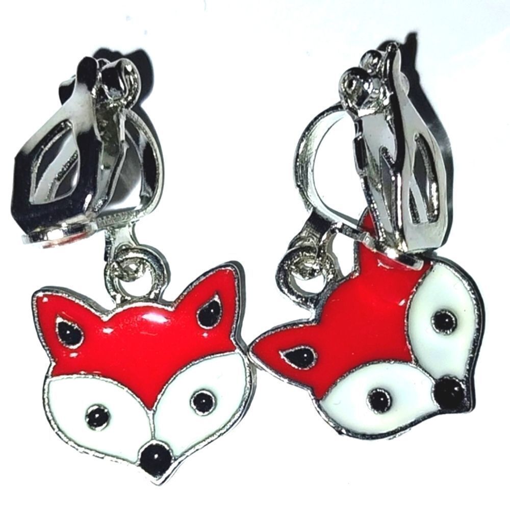 Red Fox Super cute kid's fashion clip-on earrings